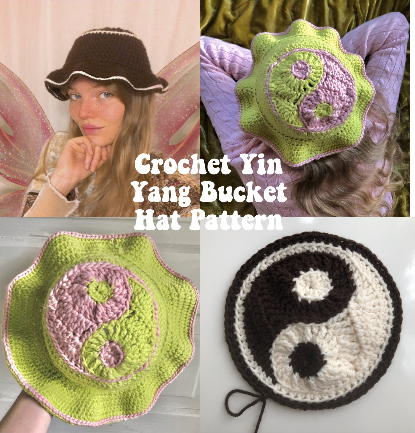Crochet Yin Yang Bucket Hat PATTERN - Etsy