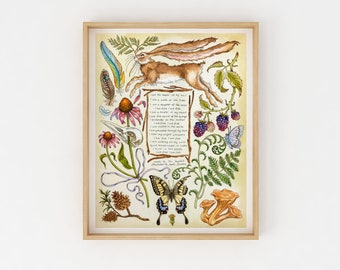 The Keeper Print | Botanical Print | Wall Art Print | Poetry Art | Watercolor Botanical | Watercolor Print | Floral