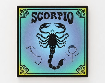 Scorpio Astrology Poster | Zodiac Sun Sign | Vintage Poster Style | Constellation