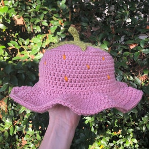 Crochet Strawberry Bucket Hat PATTERN Digital Download image 7