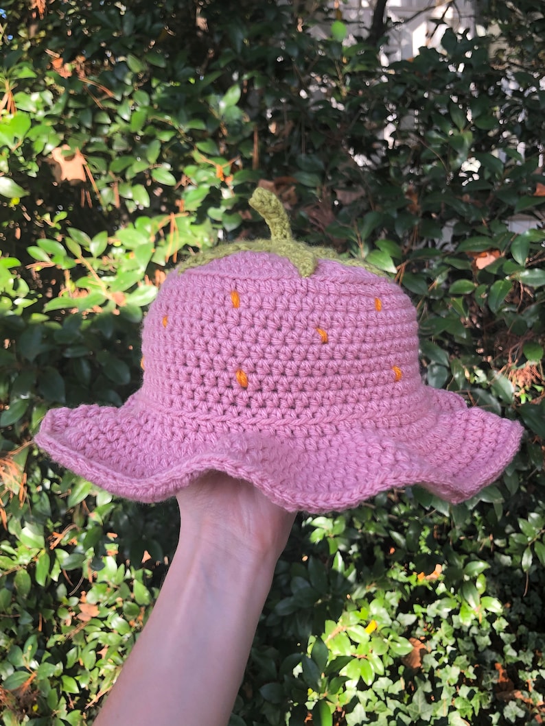 Crochet Strawberry Bucket Hat PATTERN Digital Download image 7