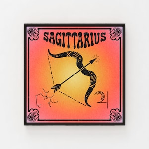 Sagittarius Astrology Poster | Zodiac Sun Sign | Vintage Poster Style | Constellation