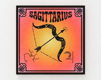 Sagittarius Astrology Poster | Zodiac Sun Sign | Vintage Poster Style | Constellation