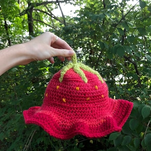 Crochet Strawberry Bucket Hat PATTERN Digital Download image 4