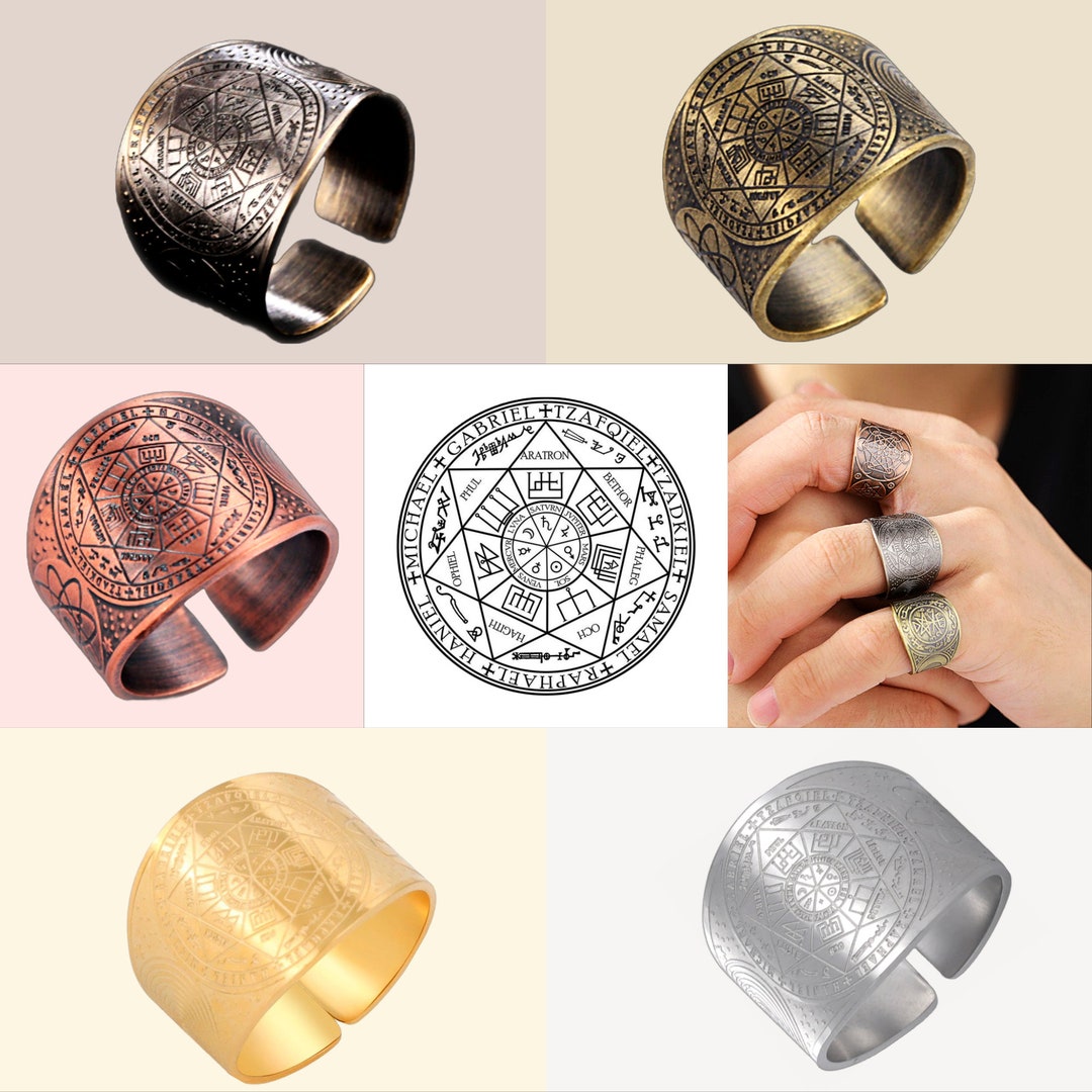 Seal of the 7 Archangels Sigil Ring Spiritual Antique Style Magick ...
