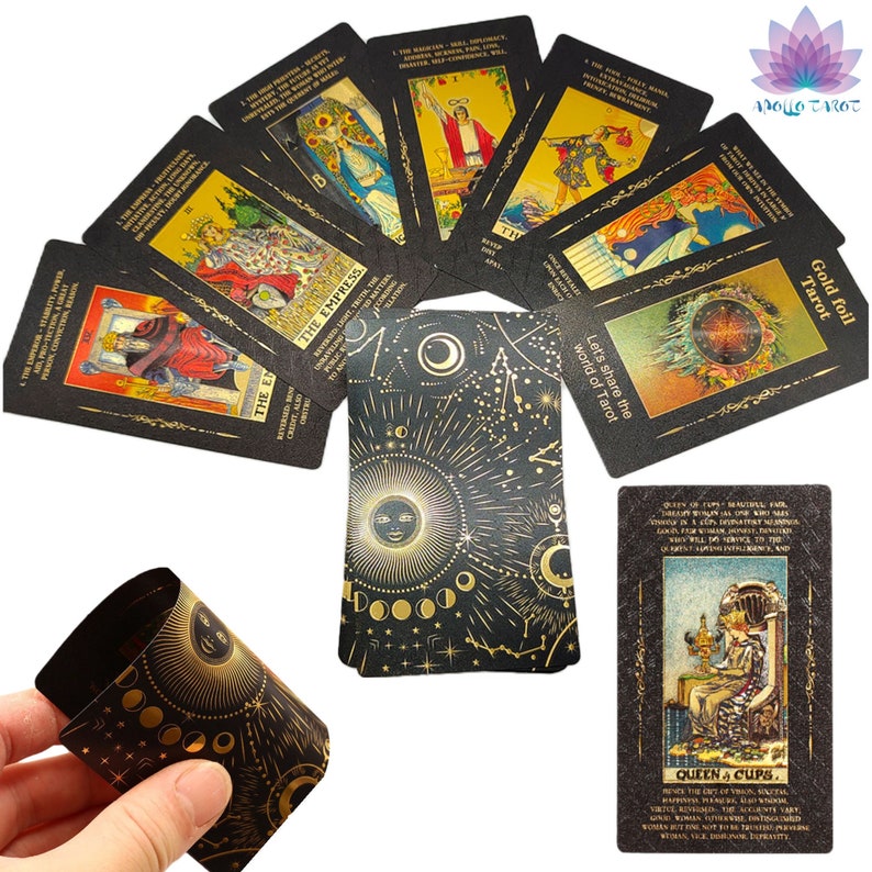 Beginner Tarot Deck With Meaning Keywords in Gold Foil Premium Etsy