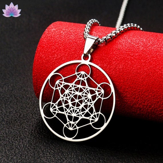 Archangel Metatron Cube Necklace Sacred Geometry Angel Sigil Etsy