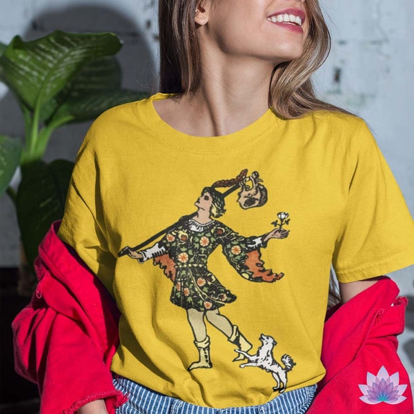 The Fool Tarot Card Camiseta unisex de manga corta / Tarot Yellow Tee / Regalo significativo