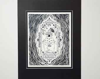 Impresión Giclée de la Mansión Embrujada: Retrato estirado de un equilibrista/Sally Slater y un caimán