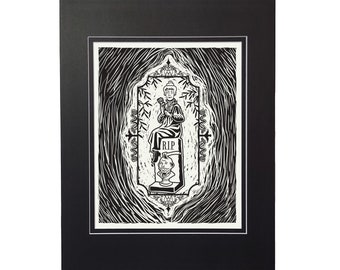 Impresión Giclee de la mansión encantada - Retrato de estiramiento Constanza en la lápida