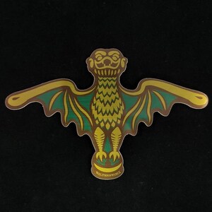 Brushed Metal Vinyl Sticker - Haunted Mansion Bat Stanchion