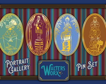 Hard Enamel Pin Set of 4 Disney Haunted Mansion Stretching Room Portraits