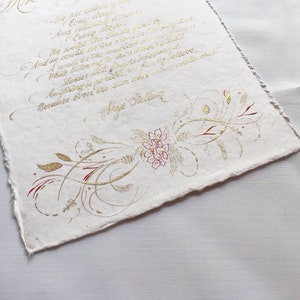 Calligraphie personnalisée manuscrite A5