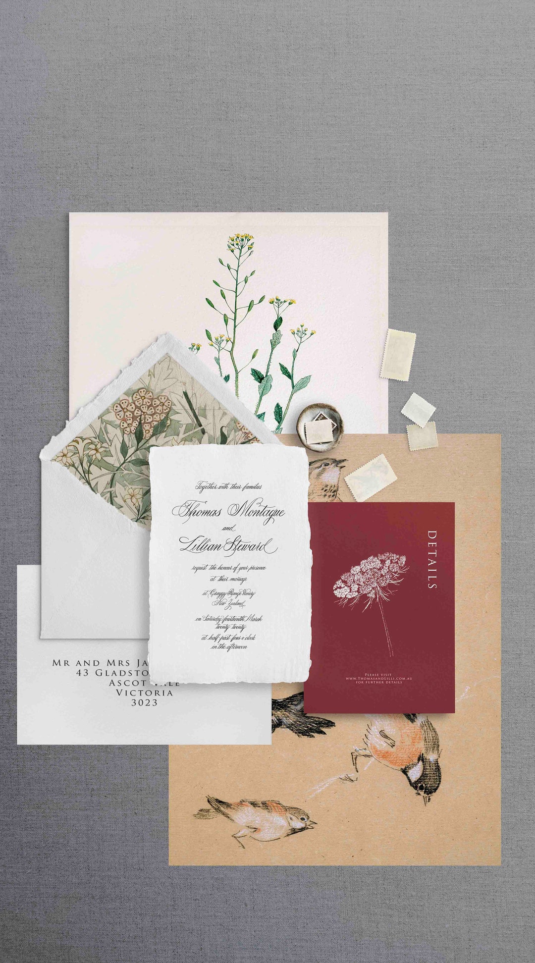 Serendipity Wedding Invitation Suite- Invitation, Details Card, Save ...
