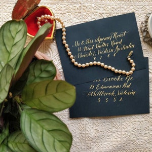 Handwritten Custom Calligraphy Black Envelope