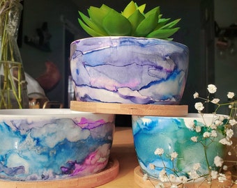 Hand-painted, unique flower or succulent pots.