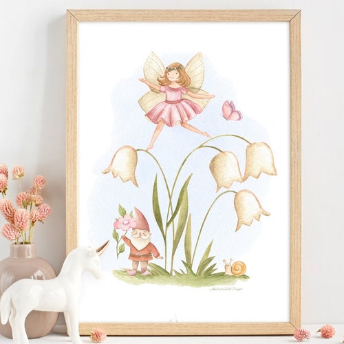 Fairy Wall Art Fairy Nursery Decor Pink Girls Room Decor Etsy