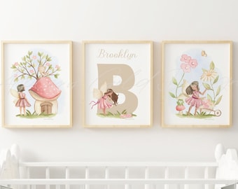 Personalized Fairy Garden Nursery Art: Custom Name Girl Room Decor (Digital Download)