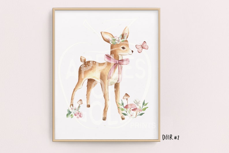 Baby Deer Nursery Art Prints Woodland Animal Nursery Girl Etsy Australia