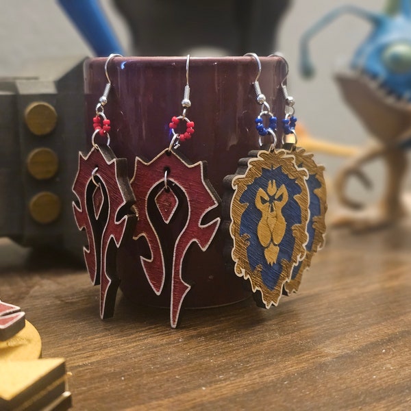 For The Horde and For The Alliance Earrings