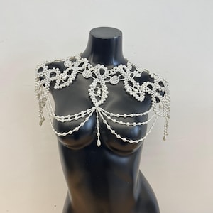 Pearl Body Chain Necklace Women's Pearl Shoulder Chain Fashion Pearl Body Chain Jewelry