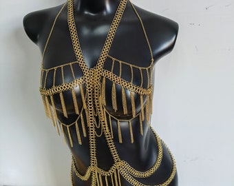 Body Chain Top/bra/silver Chain Bra/body Jewelry/bra Jewelry/gold Body Chain  -  Canada