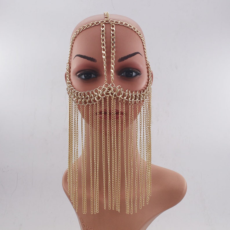 Metal Tassel Head Chain Headgear Body Chain Hair Accessory - Etsy