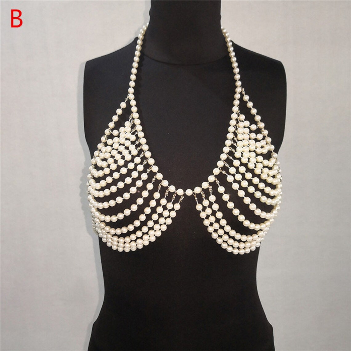 Pearl sexy body chain bra skirt suit dance bra jewelry sexy Etsy