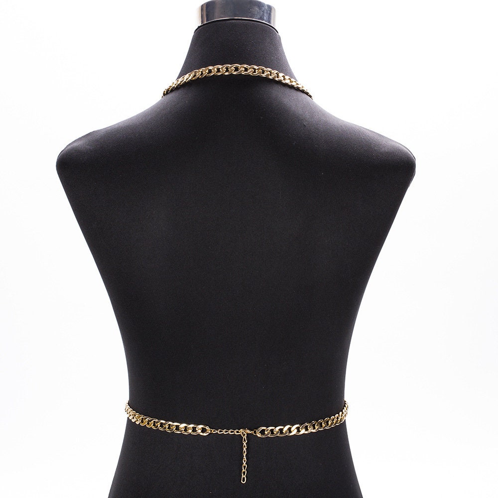 Thick Chain Long Necklace Body Chain, Gold and Silver, Body Jewelry, Body  Chain -  Israel