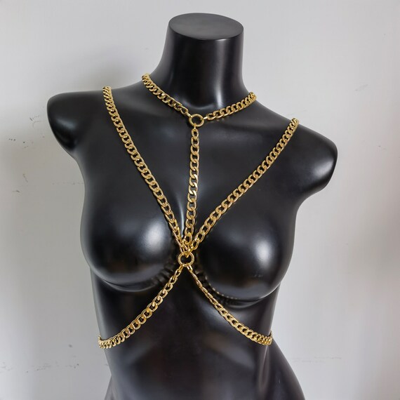 Gold Thick Body Chain Gold Shoulder 