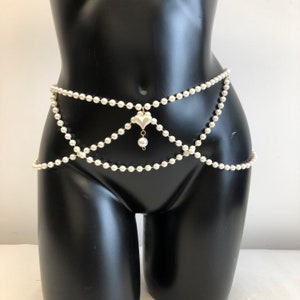 Pearl Waist Chain/Pearl Heart shaped Body Chain/Waist Chain/Body Chain