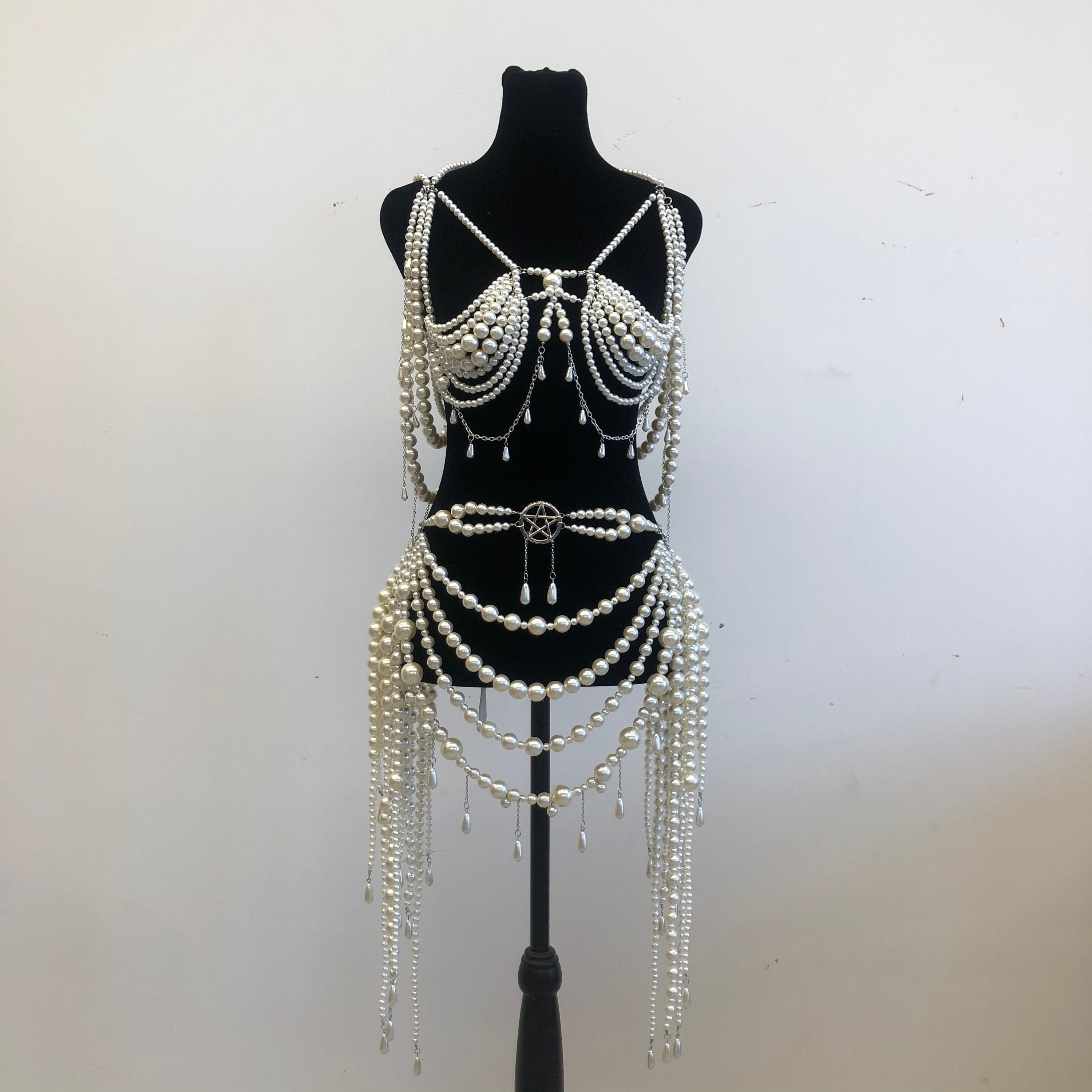 Chest Chain Crystal Body Strap Diamond Bikini Jewelry Fringe Belly Dance  Top Beach Party Swim 
