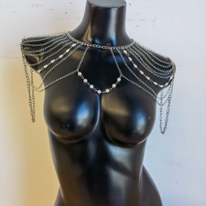 Body Chain, pearl shoulder chain image 1