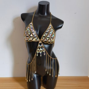 Crystal Bra Tassel Body Chain, Burning Man Body Chain, Hippie, Necklace, Dance Jewelry, Festive Costume, Music Festival