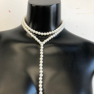 Pearl body chain, waist chain, body jewelry, body necklace, belly chain, image 3