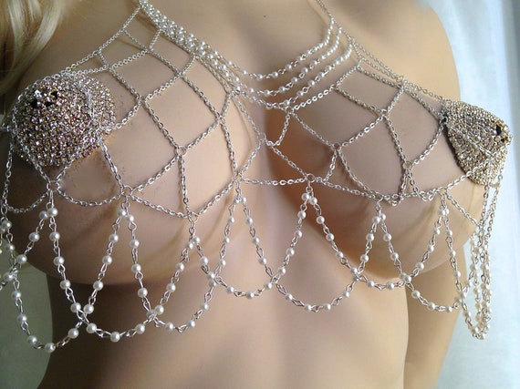 Pearl Chain Bra, Body Jewelry, Sexy Pearl Necklace -  Ireland