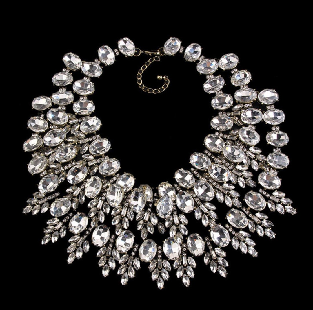 Statement Necklaces luxury Rhinestone Necklaces women Statement Jewelry