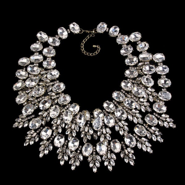 Statement Necklaces -Luxury Rhinestone Necklaces -Women Statement Jewelry