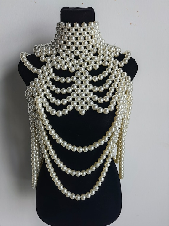 Pearl Chain Necklace (Gold)