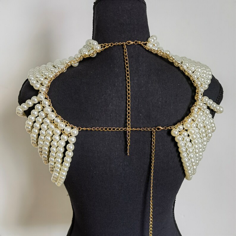 Pearl Body Chain Pearl Shoulder Chain Body Jewelry Etsy