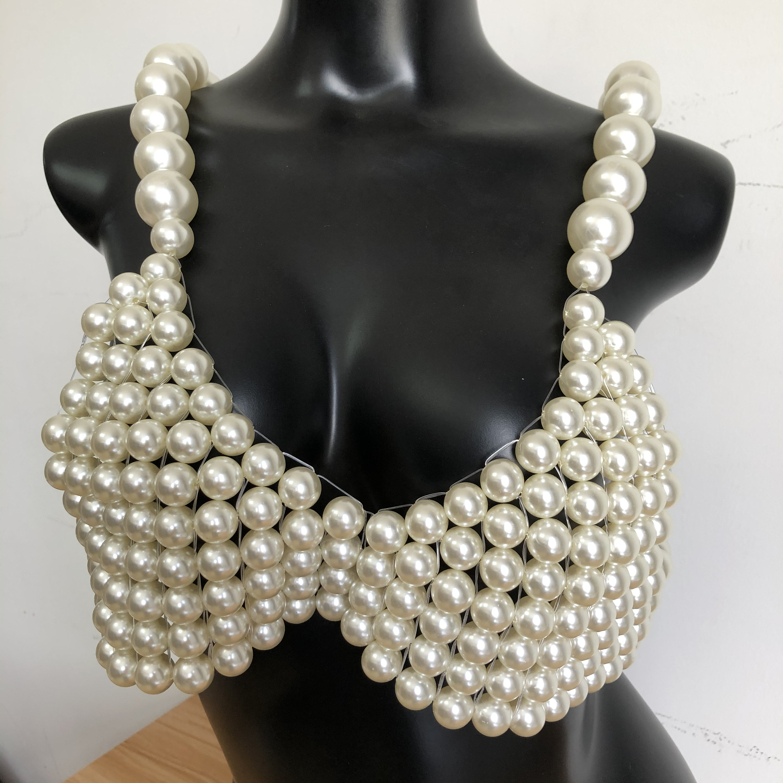 Hand Beaded Bra / Pearl Body Chain Bra / Hand Braided Lingerie -  Hong  Kong