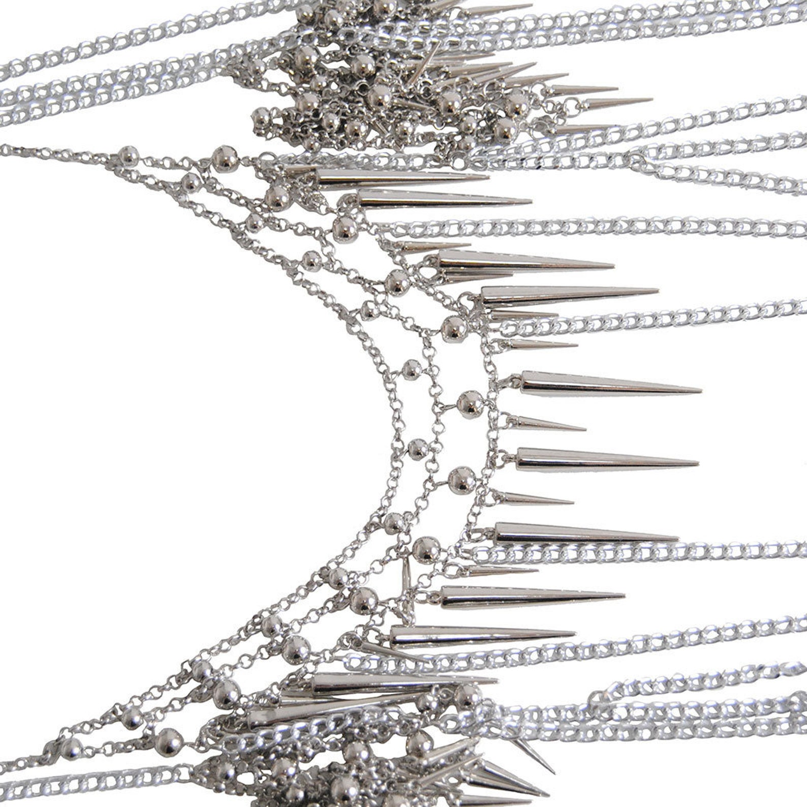 Silver fringed shoulder necklace body necklace beach Etsy