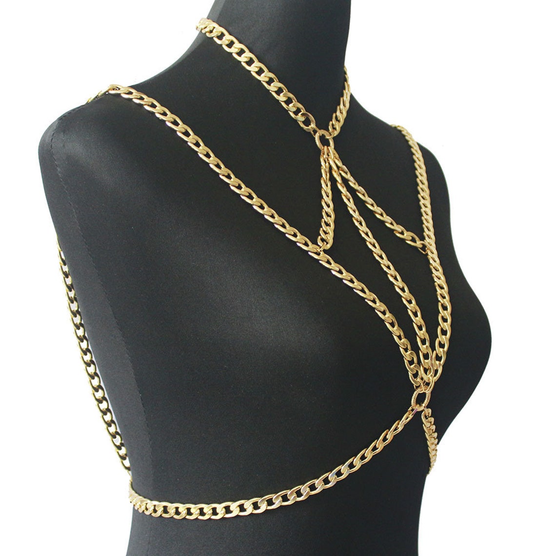 Metal Body Chain Necklace Sexy Body Chain Festive Body Etsy