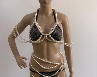 Pearl body chain set
