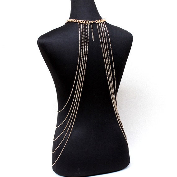 Golden Body Chain, Body Jewelry, Multi-layer Fringed Body Chain