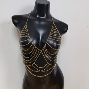 Multi-layer Metal Tassel Ladies Sexy Shoulder Chain Golden