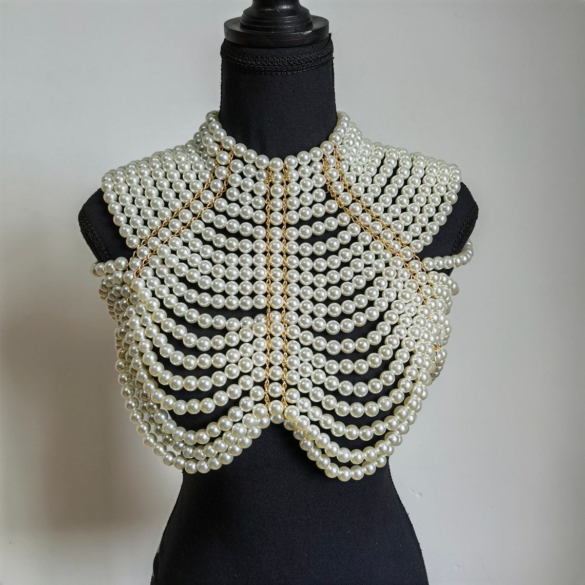 Pearl Body Chain Pearl Shoulder Chain Body Jewelry Etsy