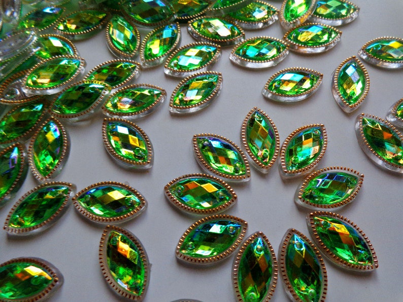 Horse eye shape hand stitch drill 7 \u00d7 15mm flat bottom acrylic rhinestone costume making jewelry embellishment jewelry making