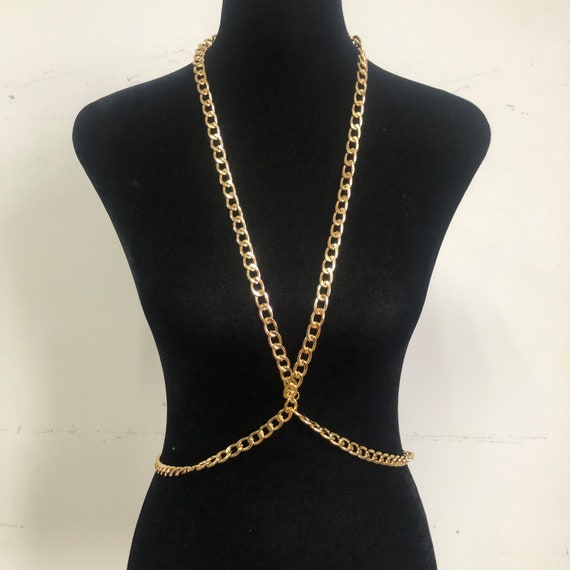 Silver body chain online necklace