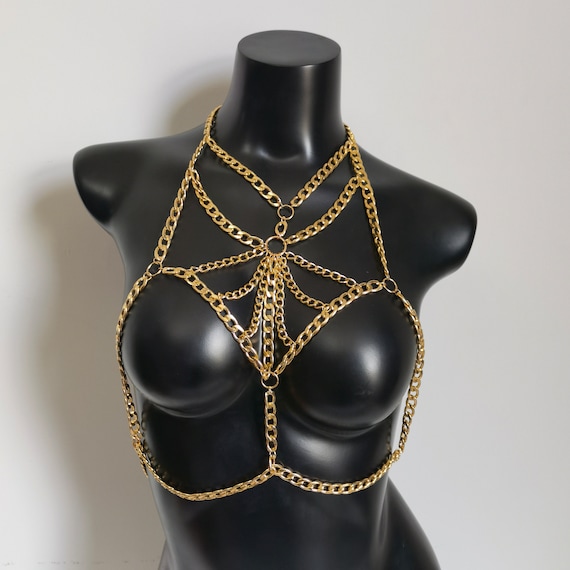 Gold Chain Bra / Harness / Multi-layer Body Chain Necklace -  Canada